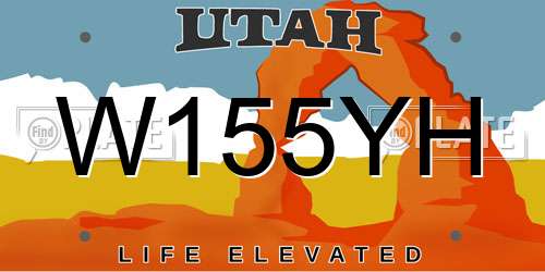 W155YH Utah License Plate