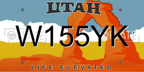 W155YK Utah License Plate