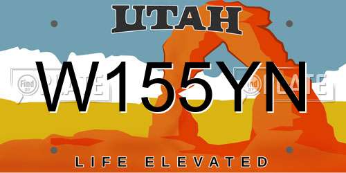 W155YN Utah License Plate