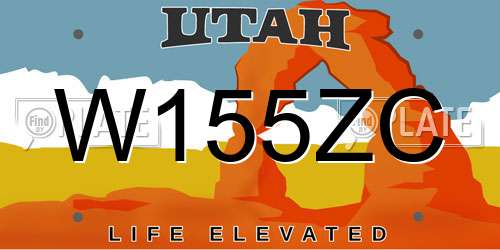 W155ZC Utah License Plate