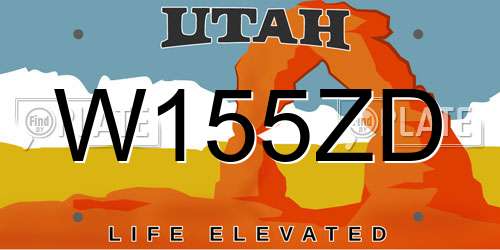W155ZD Utah License Plate