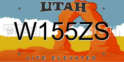 W155ZS Utah License Plate