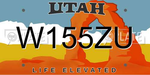 W155ZU Utah License Plate
