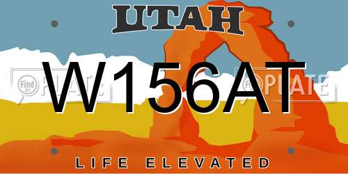 W156AT Utah License Plate