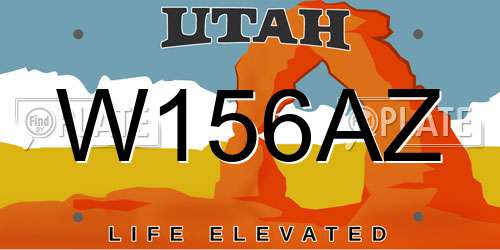 W156AZ Utah License Plate