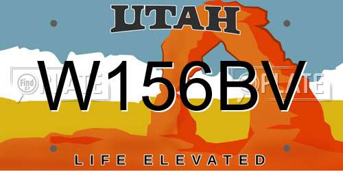 W156BV Utah License Plate