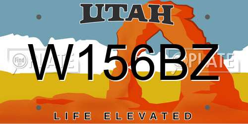 W156BZ Utah License Plate