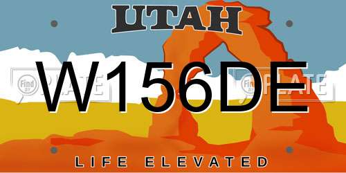 W156DE Utah License Plate