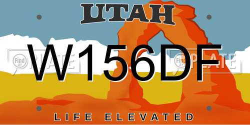 W156DF Utah License Plate