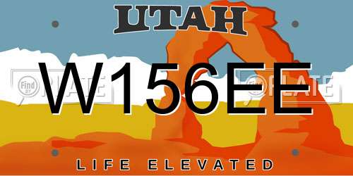 W156EE Utah License Plate