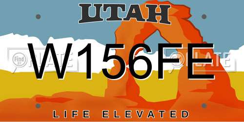 W156FE Utah License Plate