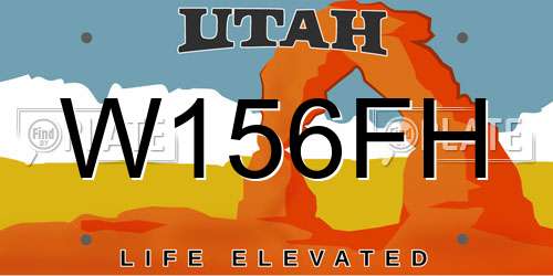 W156FH Utah License Plate