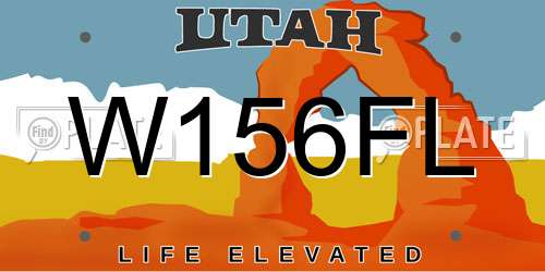 W156FL Utah License Plate