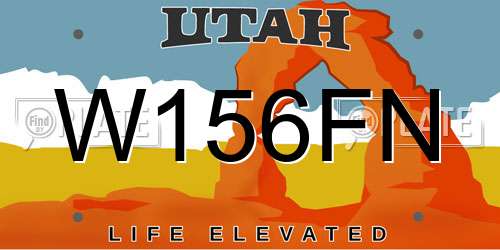 W156FN Utah License Plate