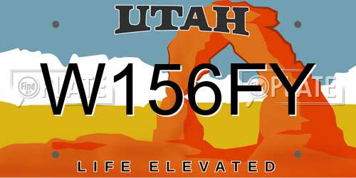 W156FY Utah License Plate
