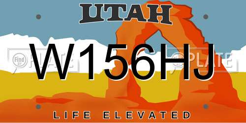W156HJ Utah License Plate