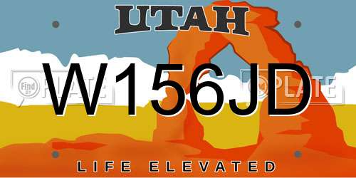 W156JD Utah License Plate