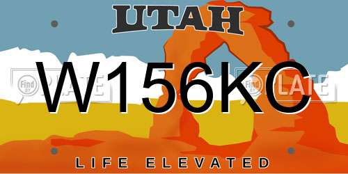 W156KC Utah License Plate