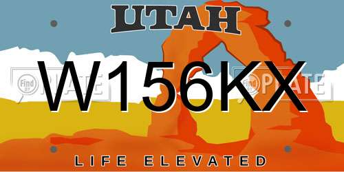 W156KX Utah License Plate