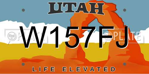 W157FJ Utah License Plate
