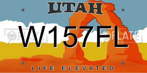 W157FL Utah License Plate