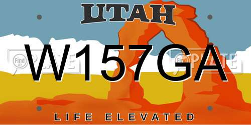 W157GA Utah License Plate