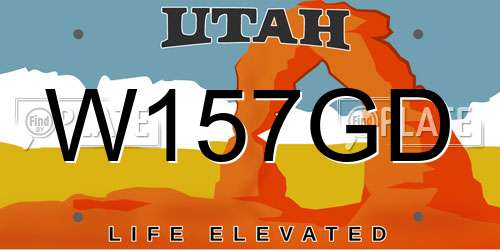 W157GD Utah License Plate