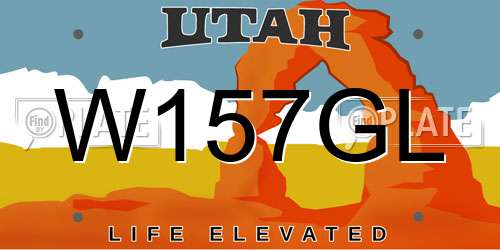 W157GL Utah License Plate
