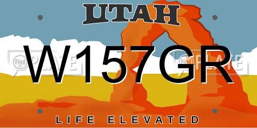 W157GR Utah License Plate