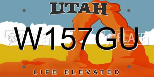 W157GU Utah License Plate