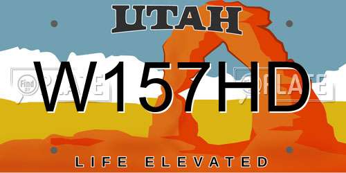 W157HD Utah License Plate