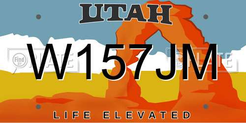 W157JM Utah License Plate