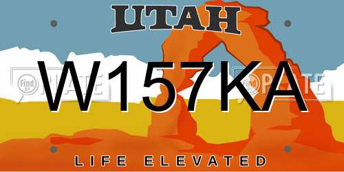 W157KA Utah License Plate