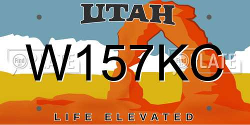 W157KC Utah License Plate