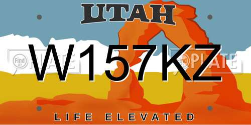 W157KZ Utah License Plate