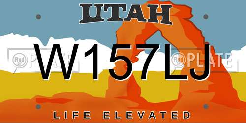 W157LJ Utah License Plate