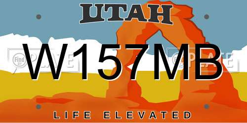 W157MB Utah License Plate