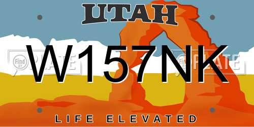 W157NK Utah License Plate