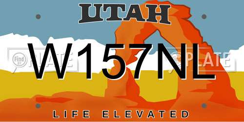 W157NL Utah License Plate