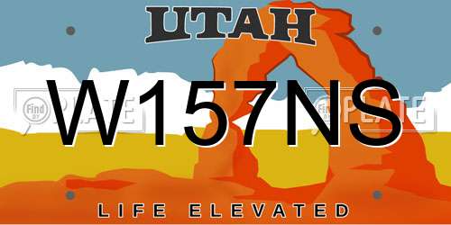 W157NS Utah License Plate
