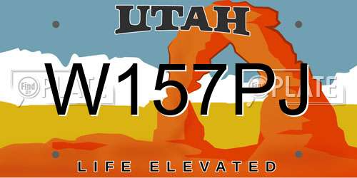 W157PJ Utah License Plate