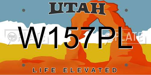 W157PL Utah License Plate