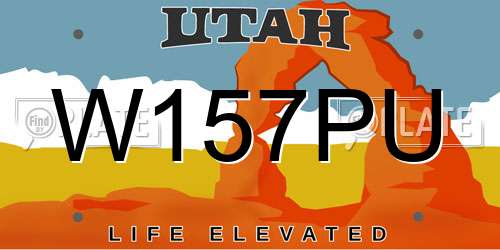 W157PU Utah License Plate