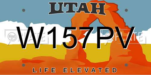 W157PV Utah License Plate
