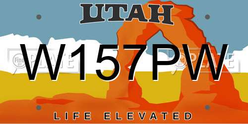 W157PW Utah License Plate