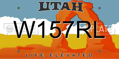 W157RL Utah License Plate