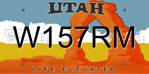 W157RM Utah License Plate
