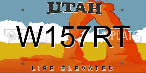 W157RT Utah License Plate