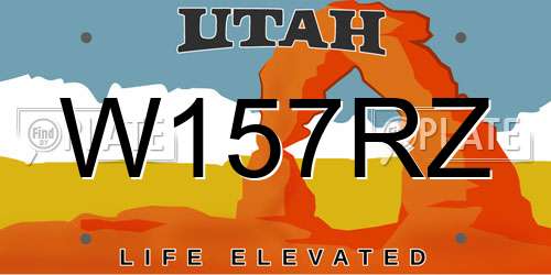 W157RZ Utah License Plate