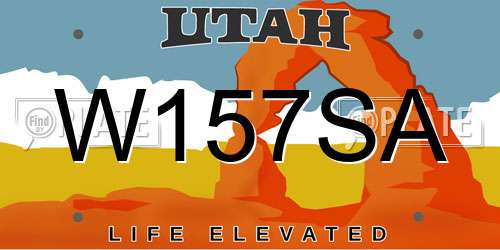 W157SA Utah License Plate
